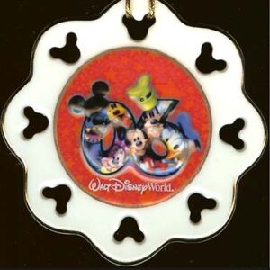 Walt Disney World Disc Ornament - 2006 Logo - Mickey And Friends - NIB
